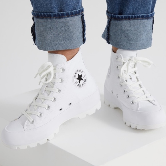 Converse | Shoes | Size 7 Converse White Canvas High Top Platform Lugged  Sneaker | Poshmark